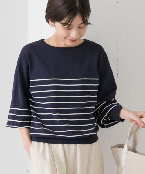 ＊＊URBAN RESEARCH DOORS / アーバンリサーチ ドアーズ ニット・セーター | ウォッシャブルUVボーダーニット（NVY×WHT）