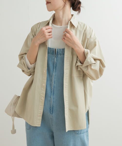 ＊＊URBAN RESEARCH DOORS / アーバンリサーチ ドアーズ シャツ・ブラウス | 製品染めカラーシャツ（GREIGE）