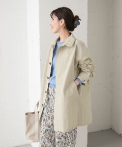 スタンドカラーミドルコート