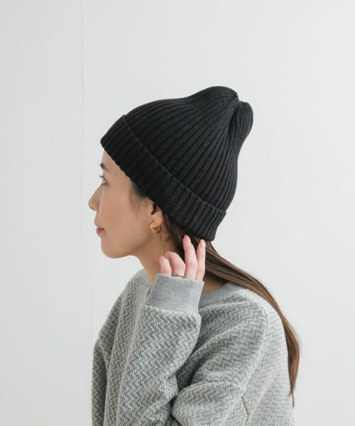 ＊＊URBAN RESEARCH DOORS / アーバンリサーチ ドアーズ ニットキャップ | コットンリネンニットキャップ（BLACK）