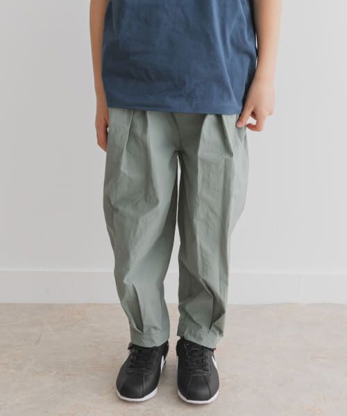 ＊＊URBAN RESEARCH DOORS / アーバンリサーチ ドアーズ パンツ | 『WEB/一部店舗限定サイズ』撥水タックワイドパンツ(KIDS)（KHAKI）