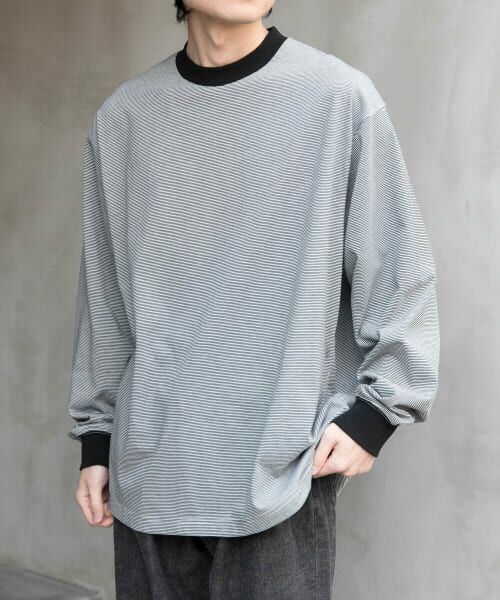 ＊＊URBAN RESEARCH DOORS / アーバンリサーチ ドアーズ Tシャツ | FORK&SPOON　CAVEボーダーロングスリーブTシャツ（BLKxOFF）