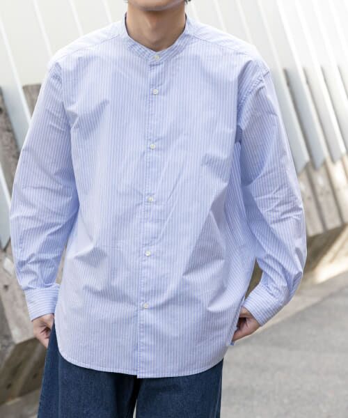 ＊＊URBAN RESEARCH DOORS / アーバンリサーチ ドアーズ シャツ・ブラウス | FORK&SPOON　コットンナイロンシャツ（BLUE）