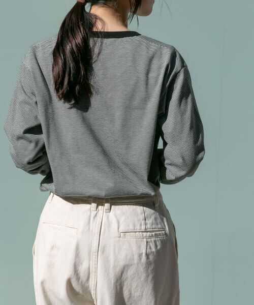 ＊＊URBAN RESEARCH DOORS / アーバンリサーチ ドアーズ Tシャツ | FORK&SPOON　CAVEボーダーロングスリーブTシャツ（BLKxOFF）