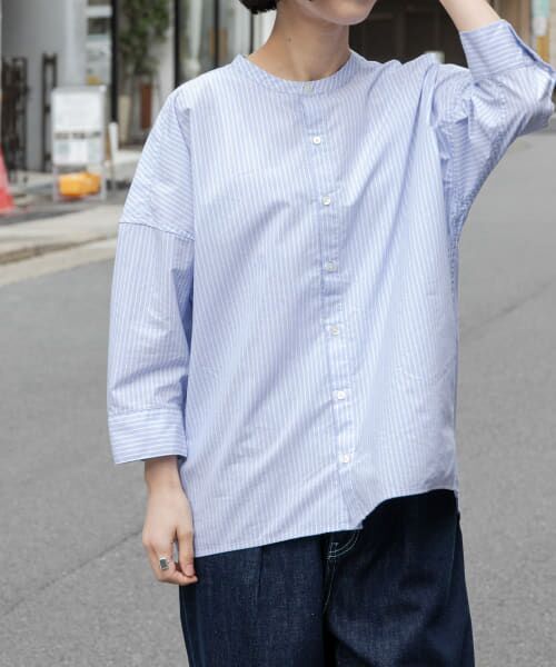 ＊＊URBAN RESEARCH DOORS / アーバンリサーチ ドアーズ シャツ・ブラウス | FORK&SPOON　コットンナイロンシャツ（BLUE）