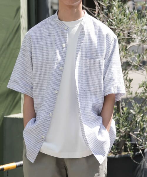 ＊＊URBAN RESEARCH DOORS / アーバンリサーチ ドアーズ シャツ・ブラウス | FORK&SPOON　コットンリネンショートスリーブシャツ（OFF CHK）