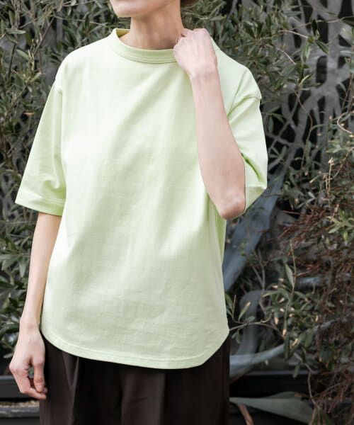 ＊＊URBAN RESEARCH DOORS / アーバンリサーチ ドアーズ Tシャツ | FORK&SPOON　ボトルネック5分袖Tシャツ（GREEN）