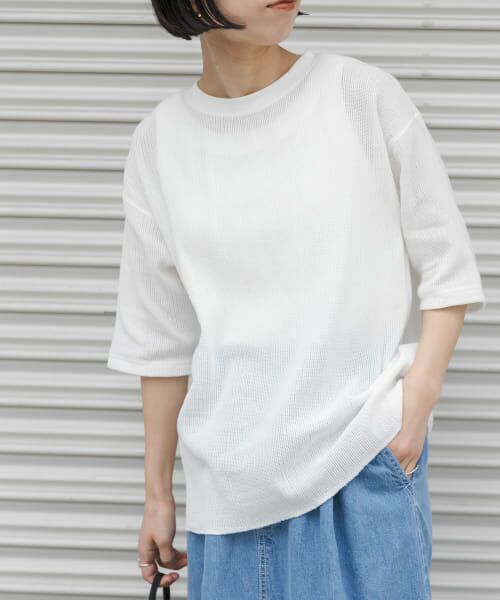 美品　RNA フーディ　半袖 セール】 FORK&SPOON メッシュ5分袖プルオーバー （Tシャツ