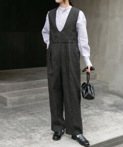 FORK&SPOON　綿麻デニムオールインワン