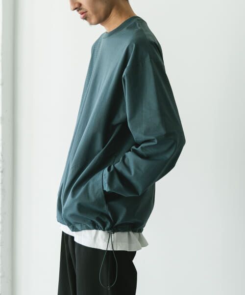 ＊＊URBAN RESEARCH DOORS / アーバンリサーチ ドアーズ Tシャツ | 『吸水速乾/イージーケア/接触冷感』クイックドライ ワッフルメッシュロングスリーブTシャツ（BLUE GREEN）