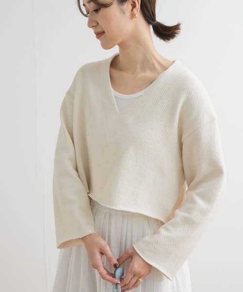 ＊＊URBAN RESEARCH DOORS / アーバンリサーチ ドアーズ Tシャツ | ミドルインレイVネックプルオーバー（NATURAL）