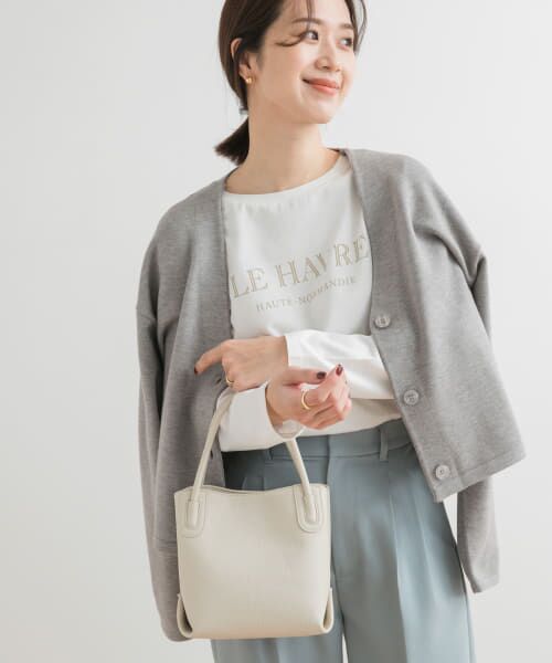 ＊＊URBAN RESEARCH DOORS / アーバンリサーチ ドアーズ Tシャツ | ロゴプリントロングTシャツ（OFF×BEG）