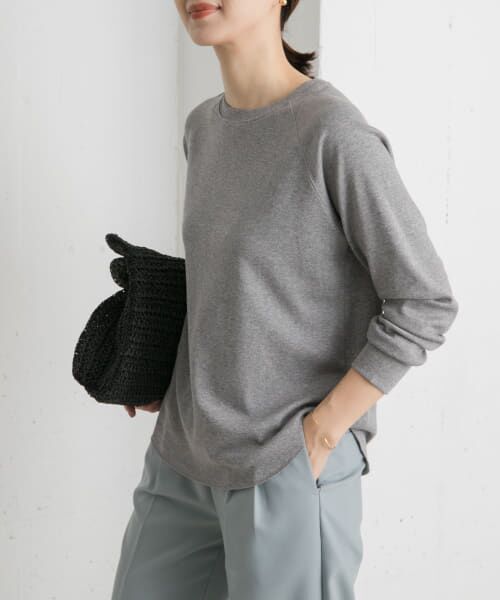 ＊＊URBAN RESEARCH DOORS / アーバンリサーチ ドアーズ Tシャツ | ソフトフライスプルオーバー（TOP GRAY）