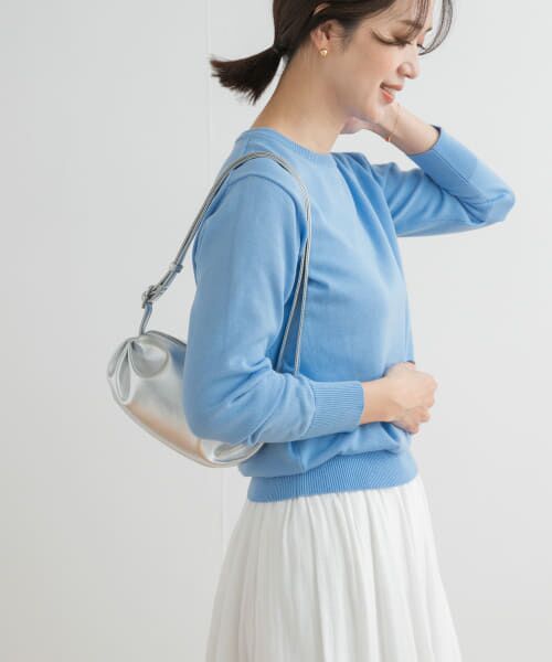 ＊＊URBAN RESEARCH DOORS / アーバンリサーチ ドアーズ ニット・セーター | オーガニックコットンクルーネックプルオーバー（SAXBLUE）