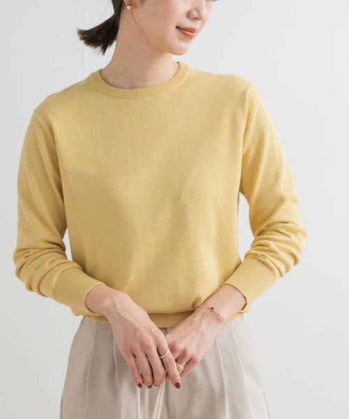 ＊＊URBAN RESEARCH DOORS / アーバンリサーチ ドアーズ ニット・セーター | オーガニックコットンクルーネックプルオーバー（PINE）