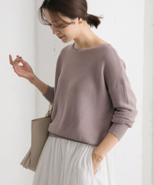 ＊＊URBAN RESEARCH DOORS / アーバンリサーチ ドアーズ ニット・セーター | コットンボートネックガーターKNIT（MOCHA）