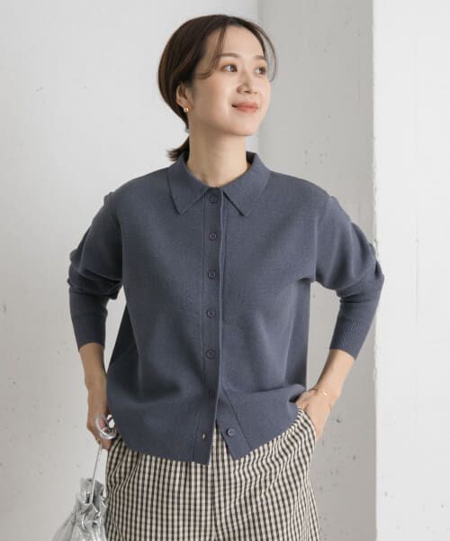 RING JACKET Napoli コットンニットポロ サイズ2 パル PAL 【RAY CASSIN】胸刺繍スキッパーポロコンパクトニット