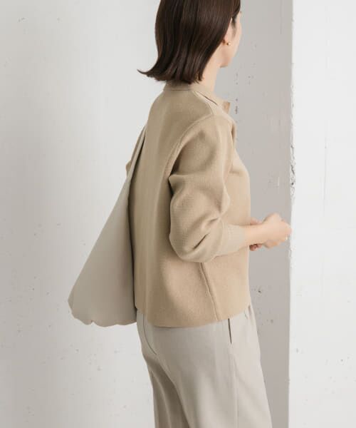 AURALEE ニットカーディガン ニットポロ　ベージュ AURALEE / オーラリー | BRUSHED SUPER KID MOHAIR KNIT SHORT