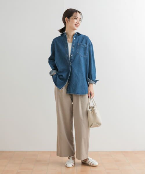 セール】 デニムレギュラーカラーシャツ （シャツ・ブラウス