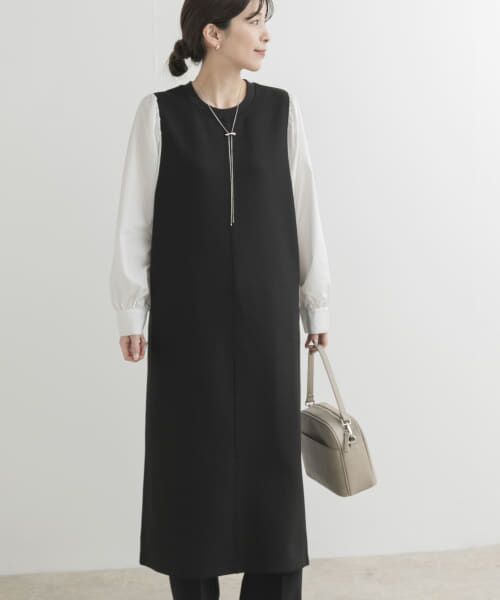 styling/ スタイリング ボリュームスリーブ ドッキングワンピース 黒 styling/ スタイリング ボリュームスリーブ ドッキング