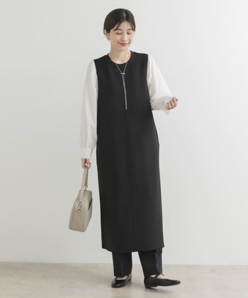 リバースドッキングワンピース　ブラック　36サイズ 小さいサイズ 【hiiさんコラボ】長袖ドッキングワンピース 低