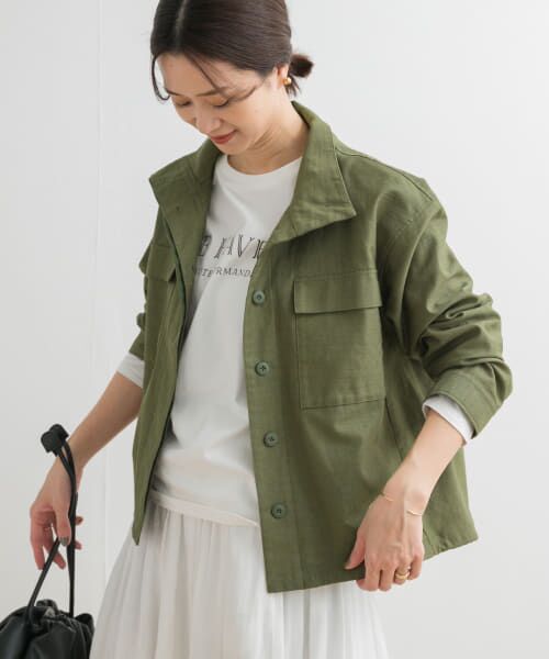 格安美品！Stone  ダークグリーン シャツジャケット オーバーサイズミリタリーシャツジャケット （はっ水） 通販