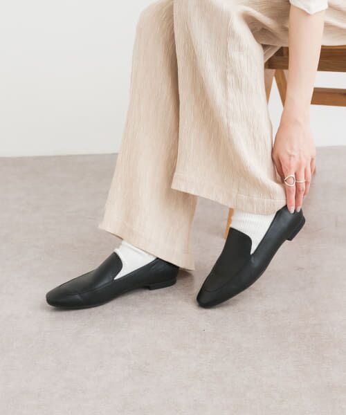 ＊＊URBAN RESEARCH DOORS / アーバンリサーチ ドアーズ フラットシューズ | やわらかローファー（BLACK）
