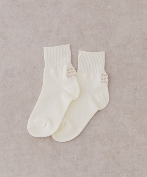 ＊＊URBAN RESEARCH DOORS / アーバンリサーチ ドアーズ 服飾雑貨 | 『親子リンク』ロゴ刺繍ソックス(KIDS)（IVORY）
