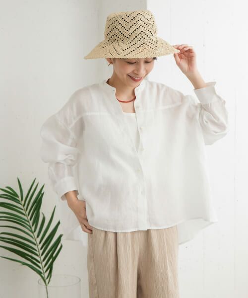 ＊＊URBAN RESEARCH DOORS / アーバンリサーチ ドアーズ シャツ・ブラウス | リネンカーブスリーブブラウス（OFF）