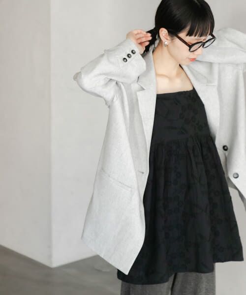 ＊＊URBAN RESEARCH DOORS / アーバンリサーチ ドアーズ キャミソール・チューブトップ | 立体刺繍キャミソールブラウス（BLACK）