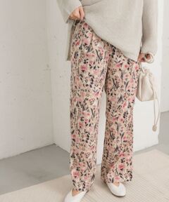 『イージーケア/接触冷感』フラワープリントイージーパンツ