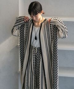 ジャガード柄ガウンワンピース