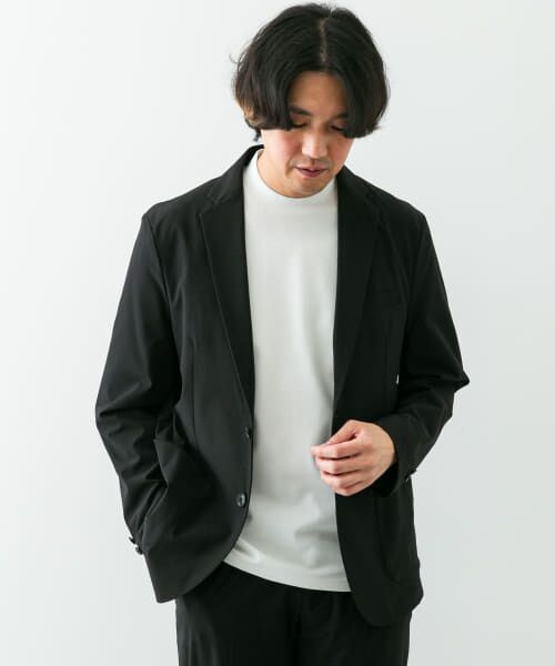 ＊＊URBAN RESEARCH DOORS / アーバンリサーチ ドアーズ テーラードジャケット | 『イージーケア』LIFE STYLE TAILOR　リップストップナイロンストレッチジャケット（BLACK）