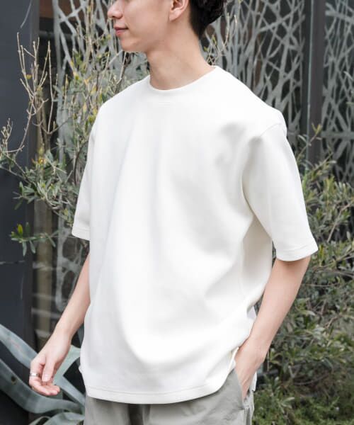 ＊＊URBAN RESEARCH DOORS / アーバンリサーチ ドアーズ Tシャツ | FORK&SPOON　ストレッチダンボールショートスリーブTシャツ（OFF）