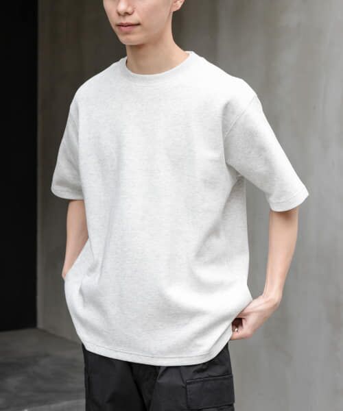 ＊＊URBAN RESEARCH DOORS / アーバンリサーチ ドアーズ Tシャツ | FORK&SPOON　ストレッチダンボールショートスリーブTシャツ（TOPGRAY）