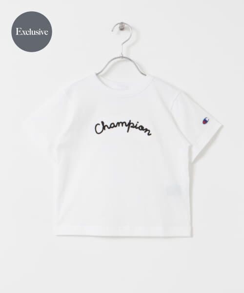 ＊＊URBAN RESEARCH DOORS / アーバンリサーチ ドアーズ トップス | 『WEB/一部店舗限定』『別注』Champion×DOOORS　チェーンステッチロゴT(KIDS)（OFF）