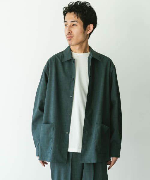 ＊＊URBAN RESEARCH DOORS / アーバンリサーチ ドアーズ シャツ・ブラウス | 『XLサイズ/WEB限定』『UR TECH DRYLUXE』 LONG-SLEEVE SHIRTS（BLUE GREEN）