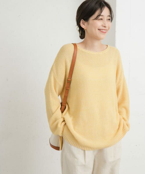 ＊＊URBAN RESEARCH DOORS / アーバンリサーチ ドアーズ ニット・セーター | ペーパーヤーンニュアンスニット（YELLOW）