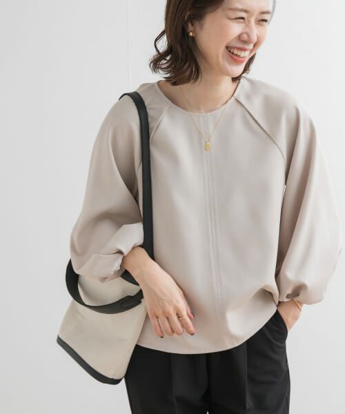 ＊＊URBAN RESEARCH DOORS / アーバンリサーチ ドアーズ シャツ・ブラウス | カルゼボリュームスリーブブラウス（L.BEIGE）