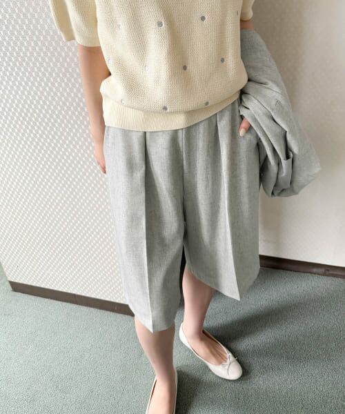 ＊＊URBAN RESEARCH DOORS / アーバンリサーチ ドアーズ ショート・ハーフ・半端丈パンツ | 『セットアップ対応』 ワンタックハーフパンツ（GRAY）