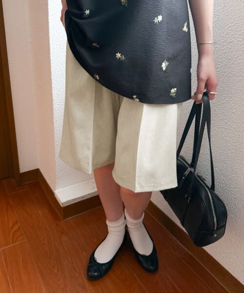 ＊＊URBAN RESEARCH DOORS / アーバンリサーチ ドアーズ ショート・ハーフ・半端丈パンツ | 『セットアップ対応』 ワンタックハーフパンツ（NATURAL）