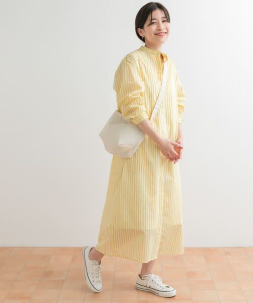 ＊＊URBAN RESEARCH DOORS / アーバンリサーチ ドアーズ ワンピース | カラーストライプシャツワンピース（YELLOW）