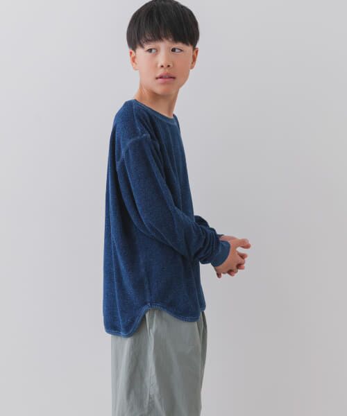 ＊＊URBAN RESEARCH DOORS / アーバンリサーチ ドアーズ トップス | 『WEB/一部店舗限定サイズ』パイルステッチロングTシャツ(KIDS)（L.BLUE）