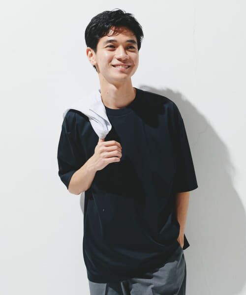 ＊＊URBAN RESEARCH DOORS / アーバンリサーチ ドアーズ Tシャツ | 『UR TECH』サマシェア クルーネックTシャツ（BLACK）
