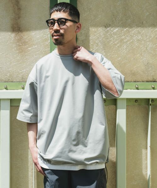 ＊＊URBAN RESEARCH DOORS / アーバンリサーチ ドアーズ Tシャツ | URD Drawstring Short-Sleeve T-shirts（GRAY）