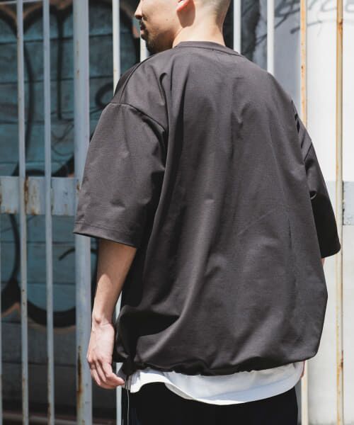 ＊＊URBAN RESEARCH DOORS / アーバンリサーチ ドアーズ Tシャツ | URD Drawstring Short-Sleeve T-shirts（BROWN）