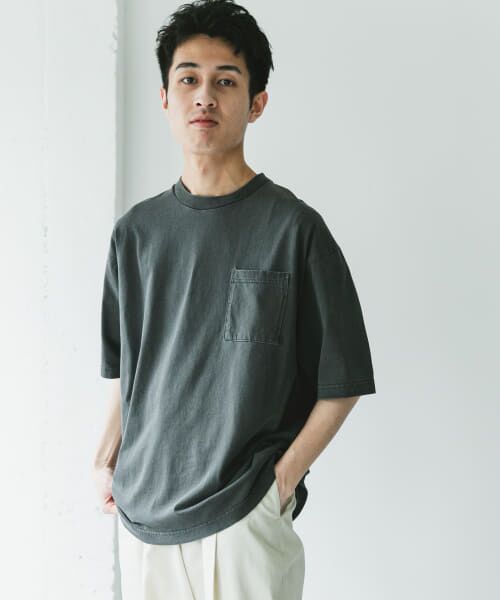 ＊＊URBAN RESEARCH DOORS / アーバンリサーチ ドアーズ Tシャツ | ピグメントダイ半袖Tシャツ（INK BLACK）