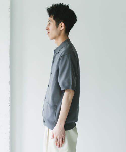 セール】 リネンライクショートスリーブシャツカーディガン