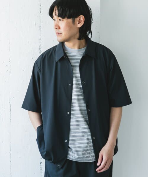 『UR TECH』サマシェア シャツカーディガン　Mサイズ　グレー アーバンリサーチ ドアーズ URBAN RESEARCH DOORS 『UR TECH