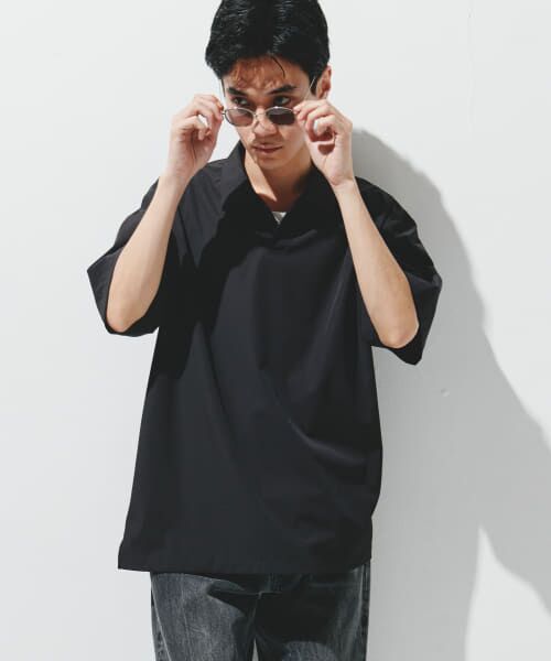 ＊＊URBAN RESEARCH DOORS / アーバンリサーチ ドアーズ ポロシャツ | 『UR TECH』サマシェア ポロシャツ（BLACK）